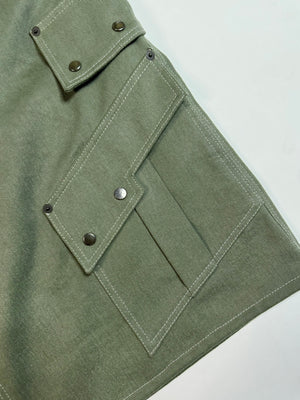 Slanted Cargo Shorts (Brushed Olive)
