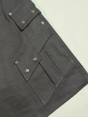 Slanted Cargo Shorts (Black)
