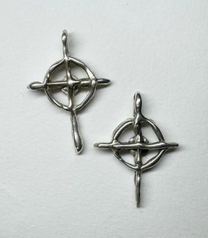 .925 SILVER CROSSHAIR PINS (2-PACK)