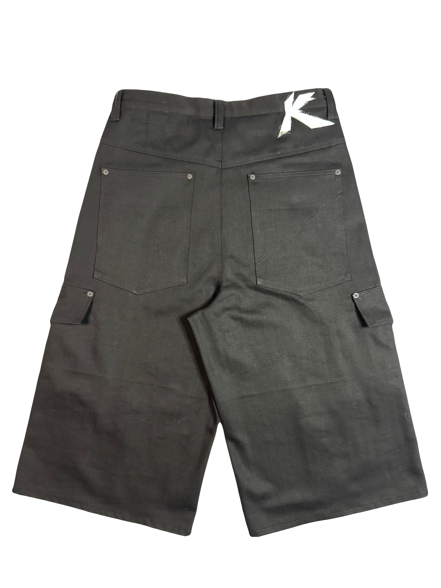 Slanted Cargo Shorts (Black)