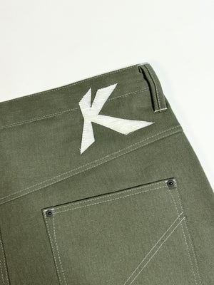 Slanted Cargo Shorts (Brushed Olive)