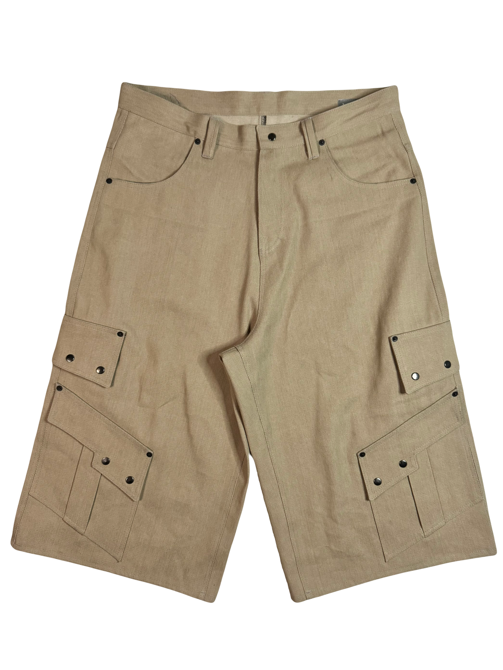 Slanted Cargo Shorts (Khaki Tan)