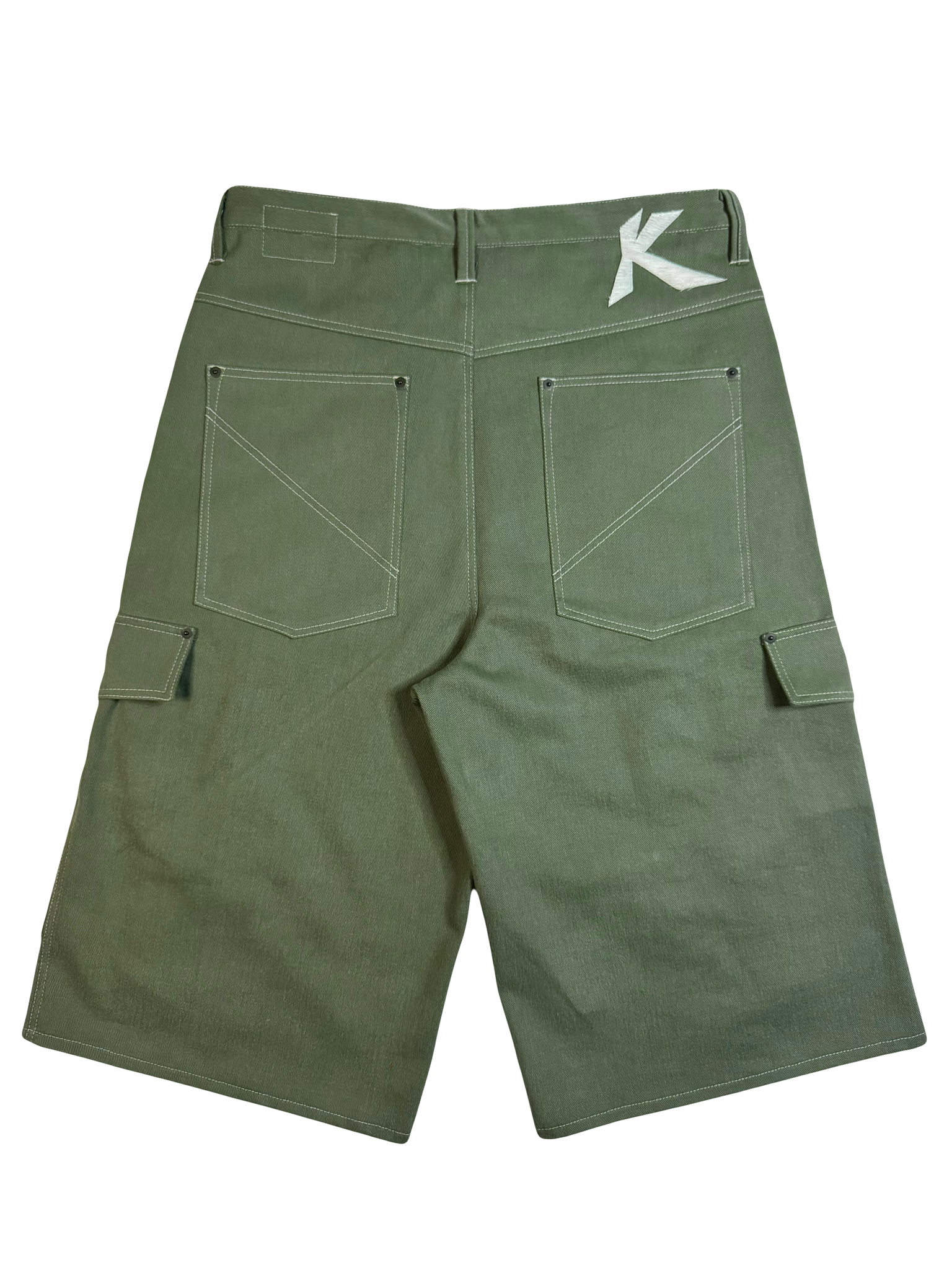 Slanted Cargo Shorts (Brushed Olive)