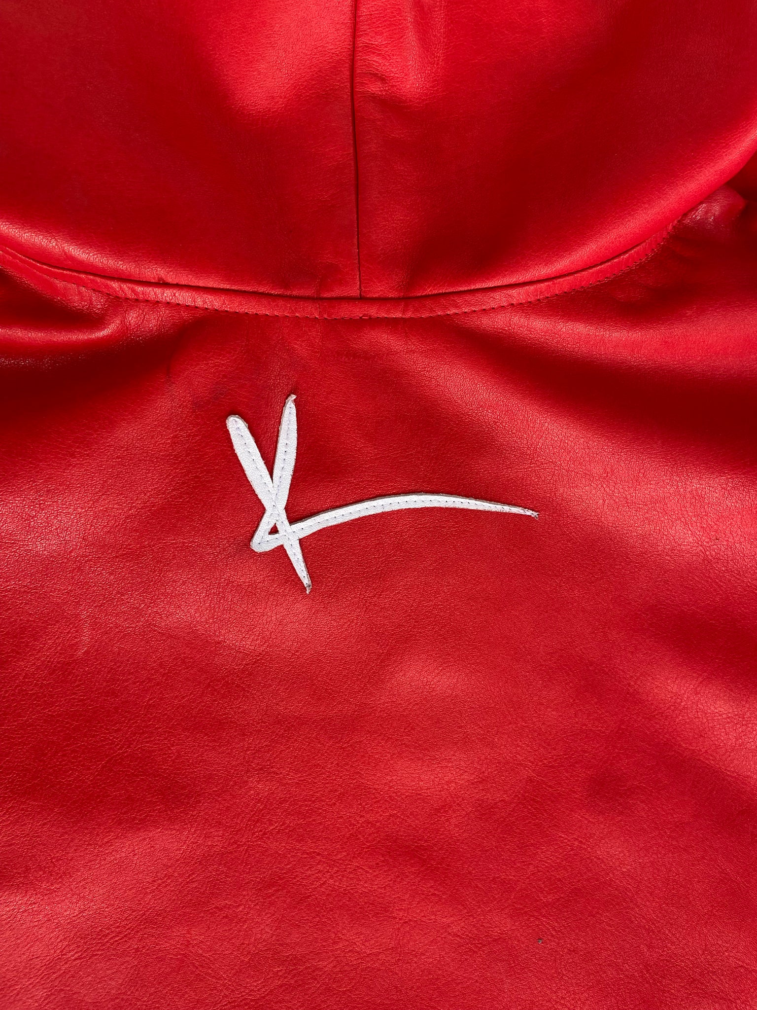 Red Leather Pullover