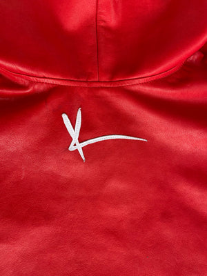 Red Leather Pullover