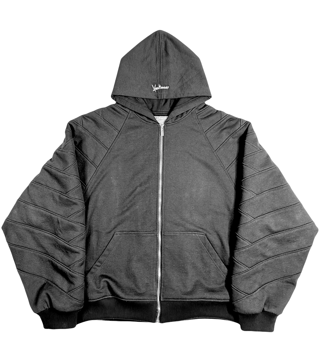 Herringbone Zip-Up Hoodie
