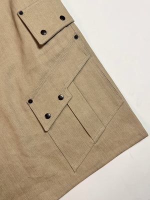Slanted Cargo Shorts (Khaki Tan)