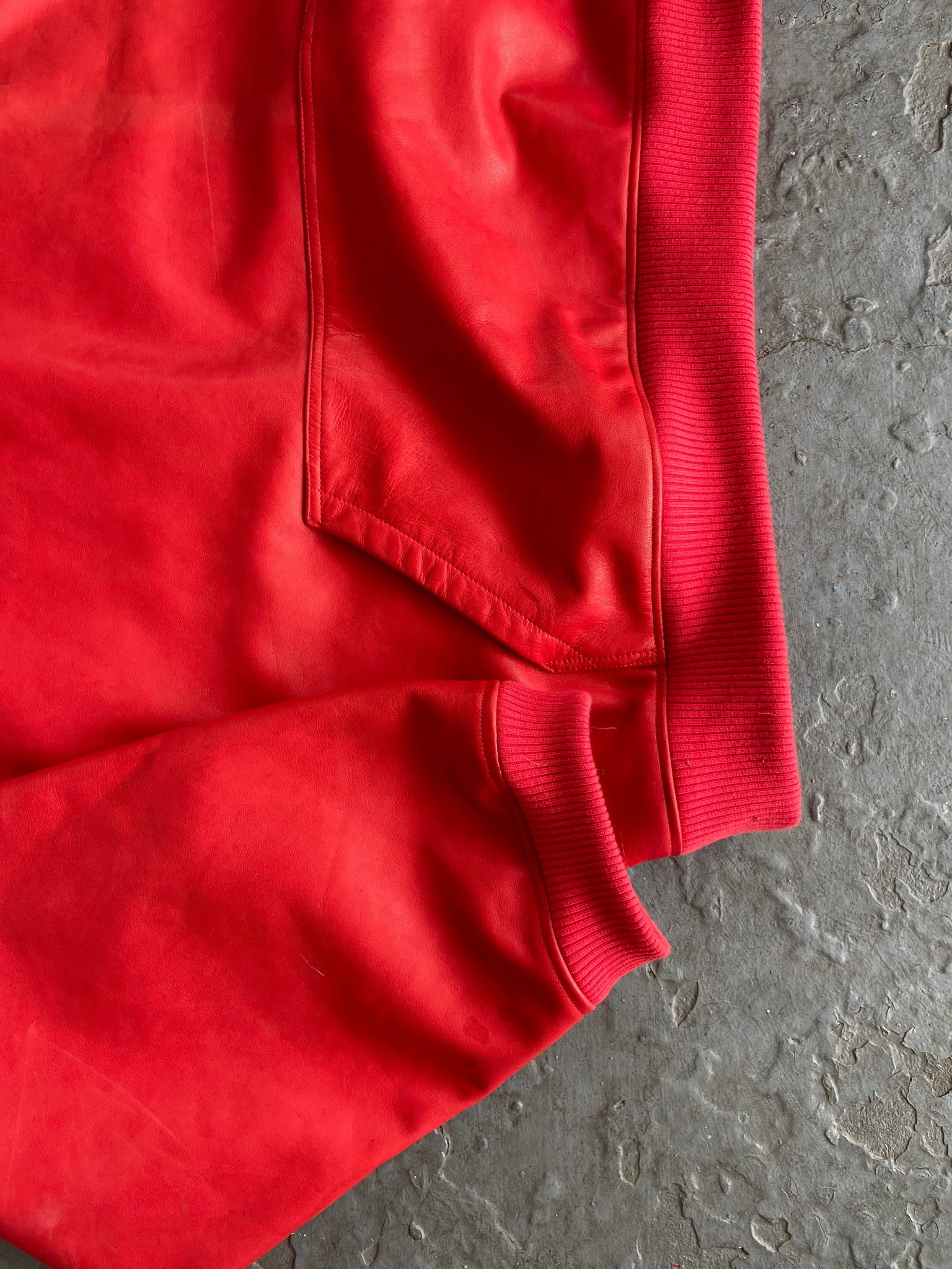 Red Leather Pullover