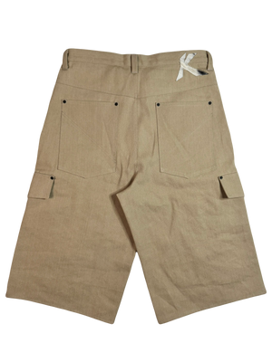Slanted Cargo Shorts (Khaki Tan)