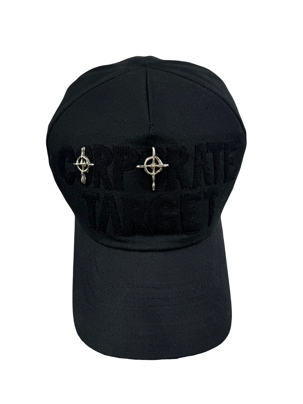 Blacked Out Corporate Target Hat with .925 Silver pins