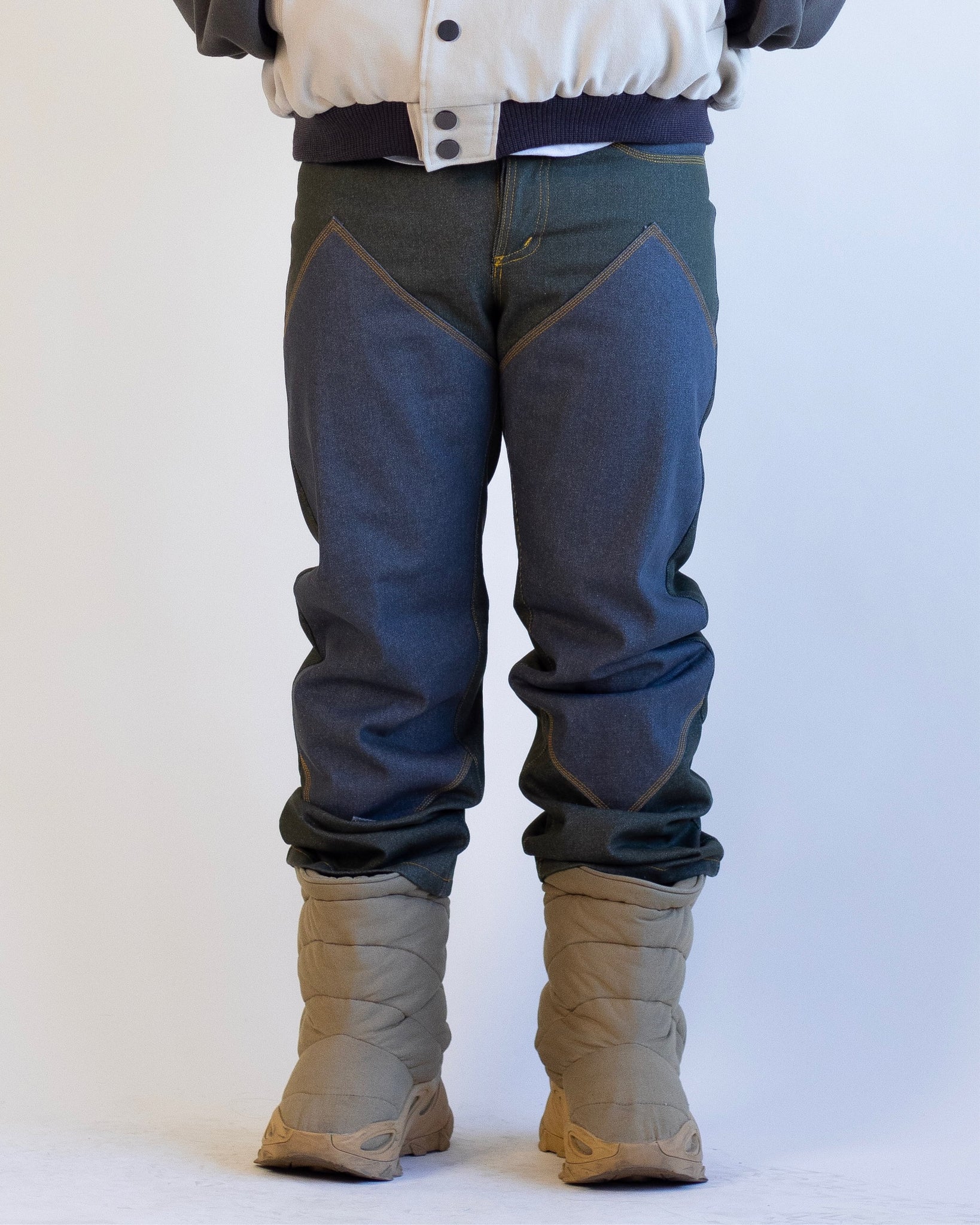 Diamond Double Knees (Raw Denim)
